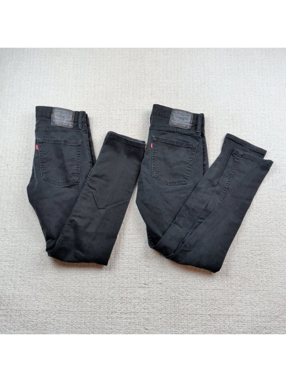 Bundle Lot x2 Levis 510 Skinny Jeans Men Sz 32x30 Black Stretch Denim Slim Fit
